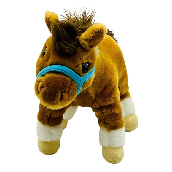Commonwealth Pony Horse Brown Plush Blue Bridle 2006 Stuffed Animal 10 inch - Picture 2 of 7